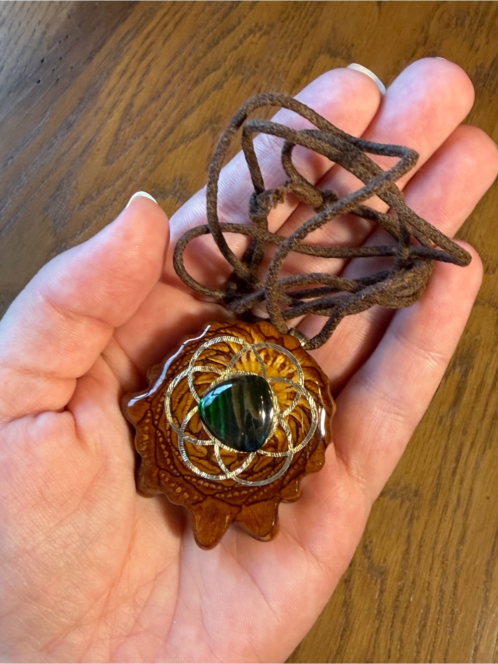 Abalone Shell Gold Seed of Life Third Eye Pinecone